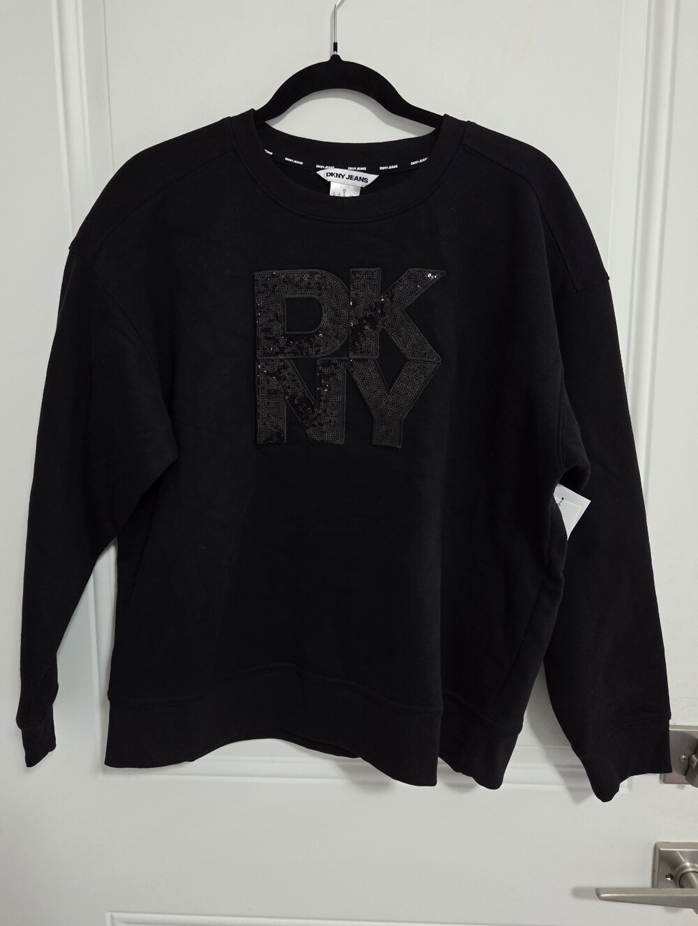 NWT - DKNY Women's Sequin Logo Sweatshirt - Size M